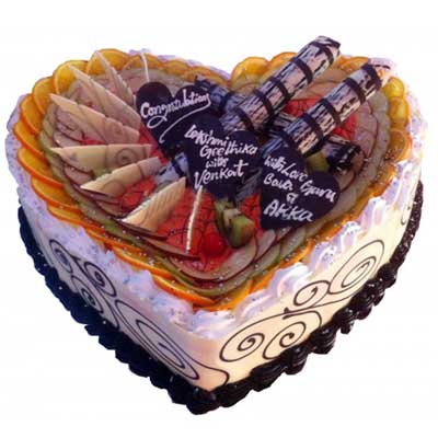 "White Chocolate Heart shape cake - 1.5kgs - Click here to View more details about this Product